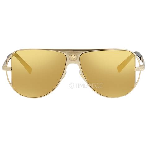 versace ve2212 gold|Versace Brown Mirror Gold Pilot Men's Sunglasses VE2212.